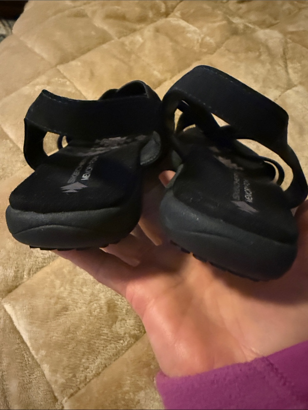 Skechers Black Strappy Slingback Sandals - Picture 5 of 8